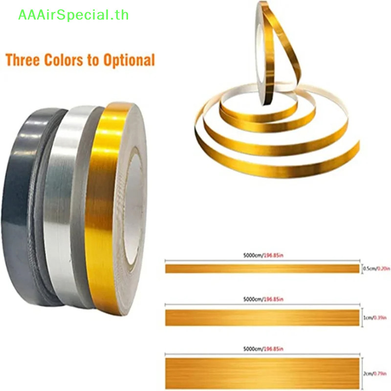 Aaairspecial 50 เมตร/ม้วนสีดําทองเงินชั้น Edging กันน้ําตะเข็บสติ๊กเกอร์ติดผนังเพดานตกแต่งบ้าน Self-กาวกระเบื้องเทป TH ราคา ถูกที่สุด ดีลบีเคเค แกลเลอรีภาพที่ 6