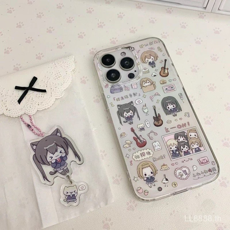 เคสโทรศัพท์ เหมาะสําหรับ iPhone อิเล็กทรอนิกส์ Light Tone สาวกีตาร์ 15promax/14/13 Niche 12/11pro Simple xsmax/xr กันกระแทก 7/8plus รวมทุกอย่างป้องกันกรณี QLBY