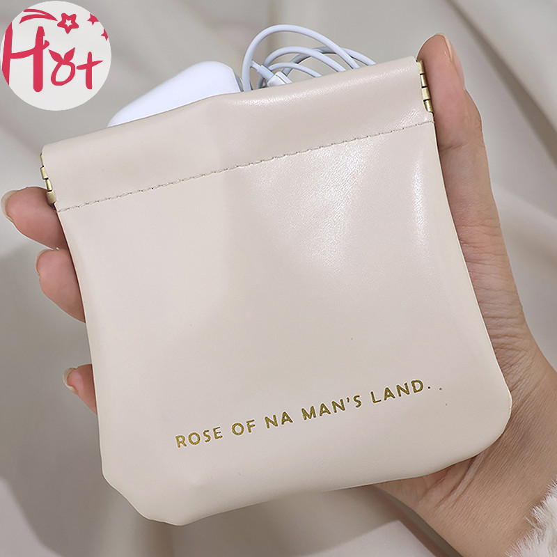 Ge แบบพกพา PU หูฟังกระเป๋าลวดเครื่องสําอางผู้ถือริมฝีปากกรณีเหรียญการ์ดกระเป๋าเดินทางเครื่องประดับ Sundries Organizer กระเป๋า Mini กระเป๋า Square