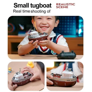 Rc Tug เรือเรือที่มีประสิทธิภาพ Dual มอเตอร์ 2.4G วิทยุรีโมทคอนโทรลเรือ Tugboat รุ่นไฟฟ้าของเล่นสําหรับ Boy