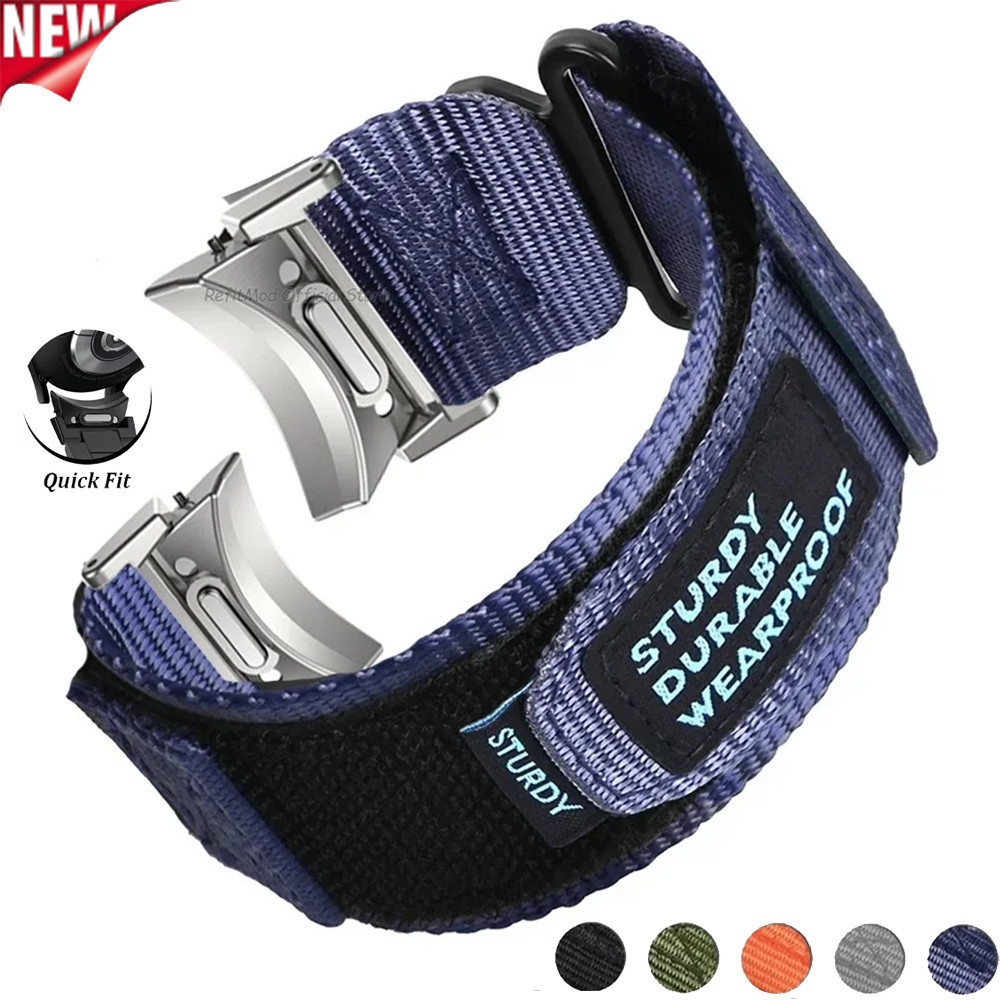 ไนลอน Quick Fit สําหรับ Samsung Galaxy 4/5/6 40 มม.44 มม.5 Pro 45 มม.ไม่มีช่องว่างสร้อยข้อมือสําหรับนาฬิกา 6 4 คลาสสิก 43 47 มม.42 46 มม.
