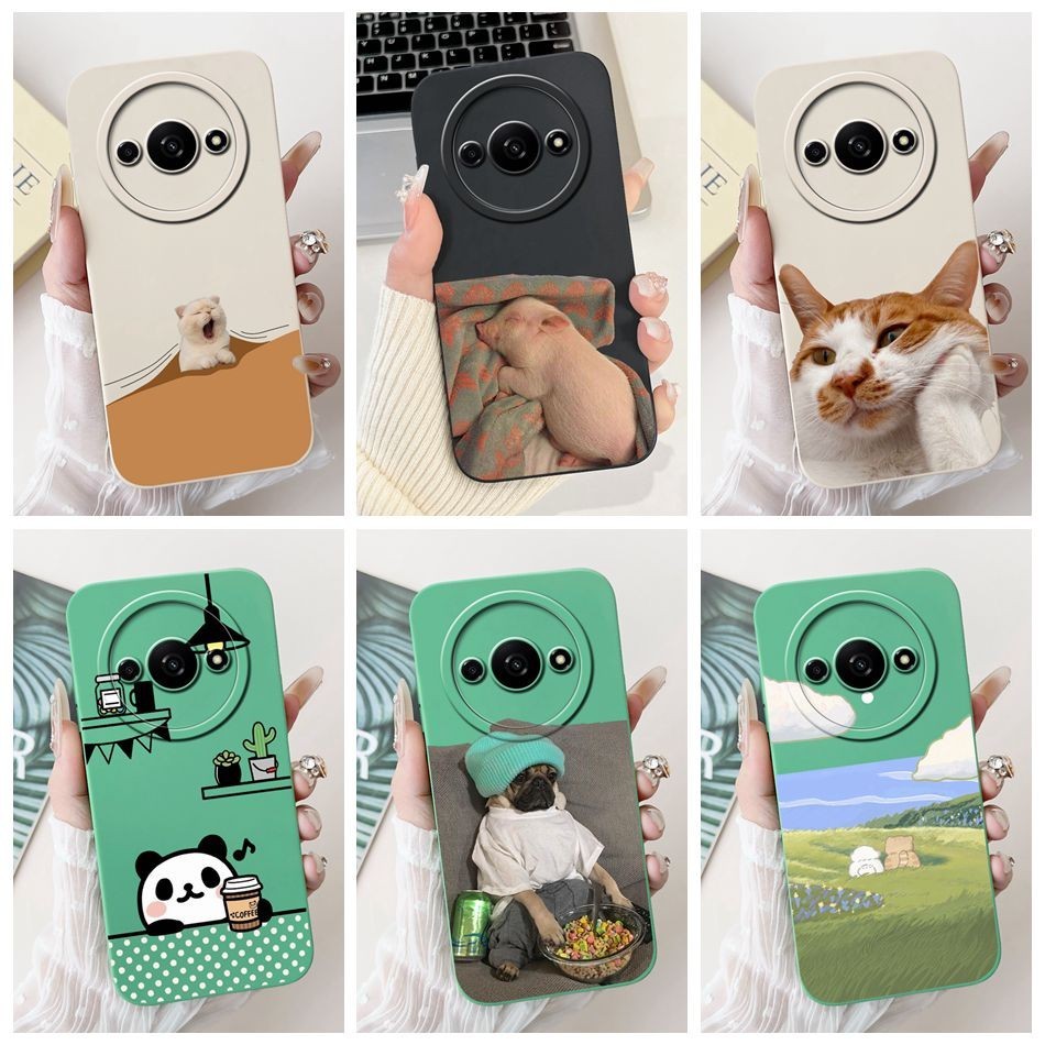 Xiaomi Redmi A3 2024 น่ารักสไตล์ตลกเลนส์เคสป้องกัน RedmiA3 3 4G เคสโทรศัพท์ซิลิโคนอ่อนนุ่มกันกระแทก