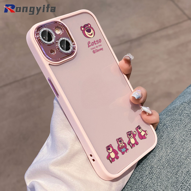 SAMSUNG น่ารักdisneyสตรอเบอร์รี่หมีเคสโทรศัพท์สําหรับsamsung Galaxy M15 F15 A55 A35 M55 A25 M34 M54 