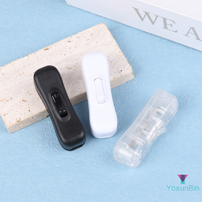 Yosunbin] 1 ชิ้น AC Power Cable Switch Connector 304 On Off Push Button Online White Black Transparent 220V หลอดไฟ Led Halfway Rocker ใหม่