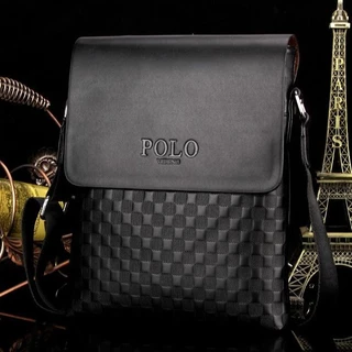 กระเป๋าสะพายข้างผู้ชาย POLO ตาราง สไตล์นักธุรกิจ หนังพรีเมียม พร้อมส่งในไทย