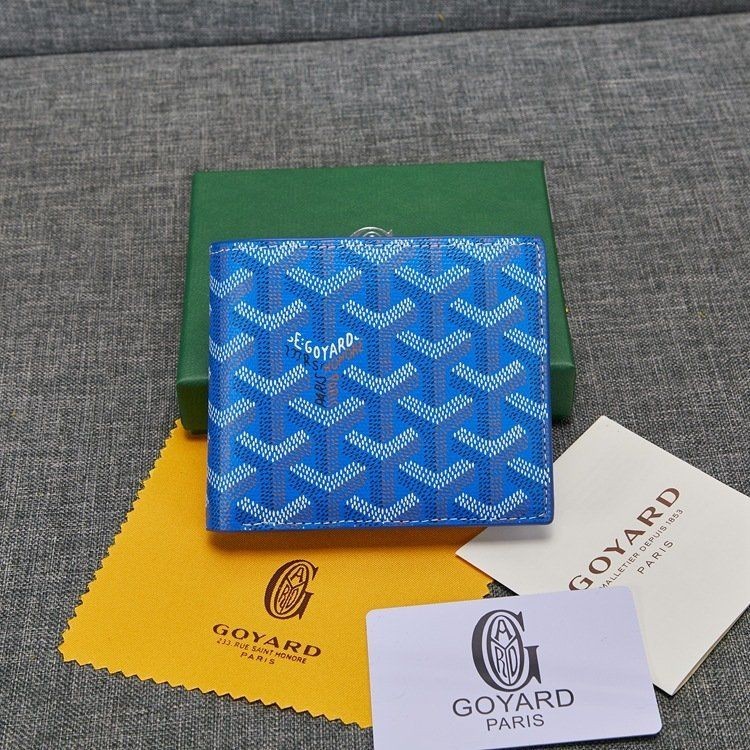 จัดส่งที่รวดเร็ว goyard goyard goyard ฟันสุนัขพิมพ์ผู้ชายผู้หญิงสั้น Multi-Card กระเป๋าสตางค์ครึ่งพั