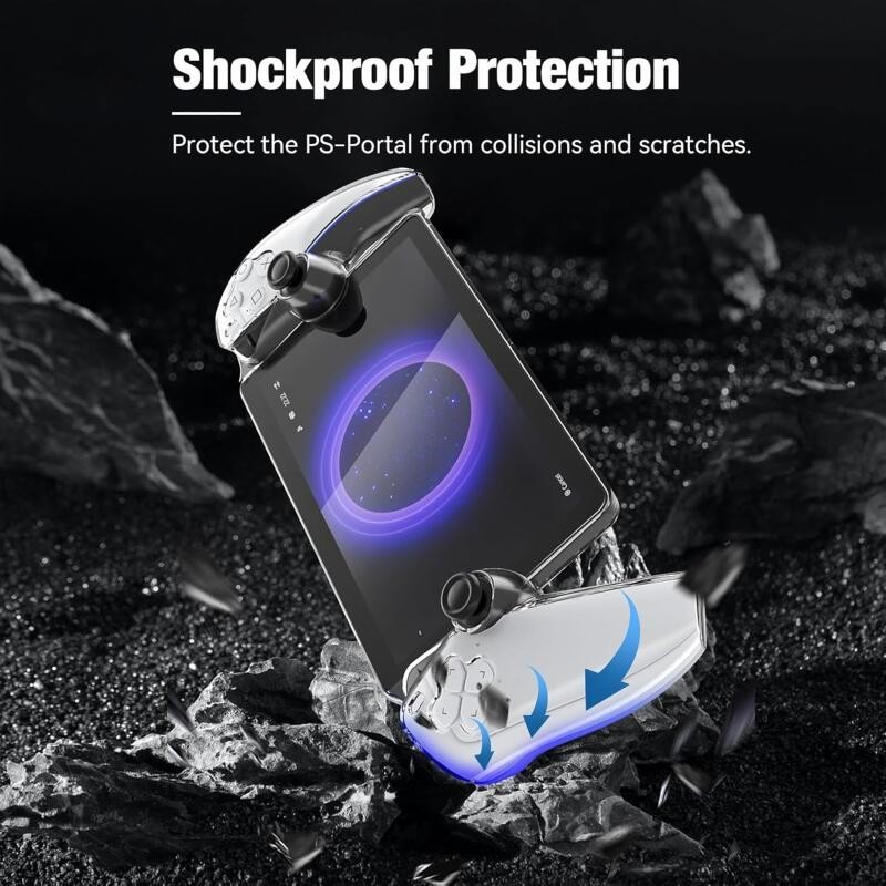 เคสใสสําหรับ Playstation Portal Hard PC Controller Cover Skin + Split Grip เคสป้องกันฝาครอบป้องกันชุดอุปกรณ์เสริมสําหรับ PS Portal