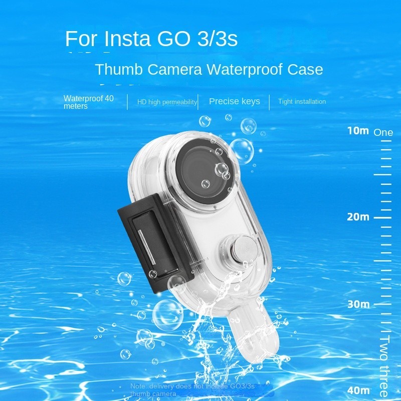 เหมาะสําหรับเปลือกกันน้ํา Insta360 GO3S, ฝาครอบดําน้ํา GO3, อุปกรณ์เสริมเกราะป้องกันดําน้ําว่ายน้ํา 40 เมตร