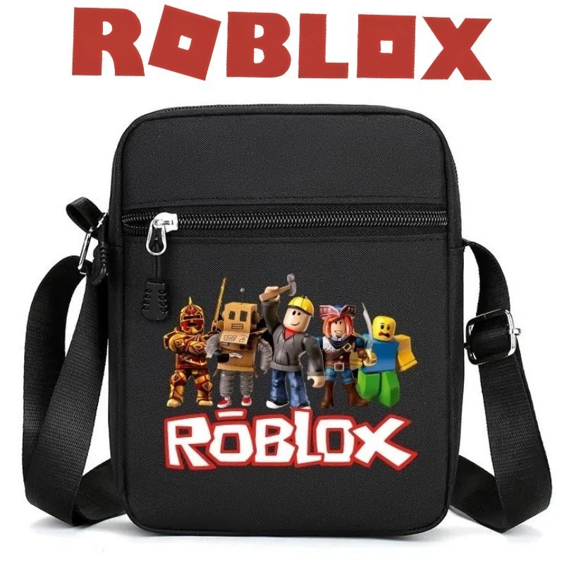 New Roblox Crossbody Bag Print Square Bag Canvas Bag Black Multi functional Storage Bag Gift