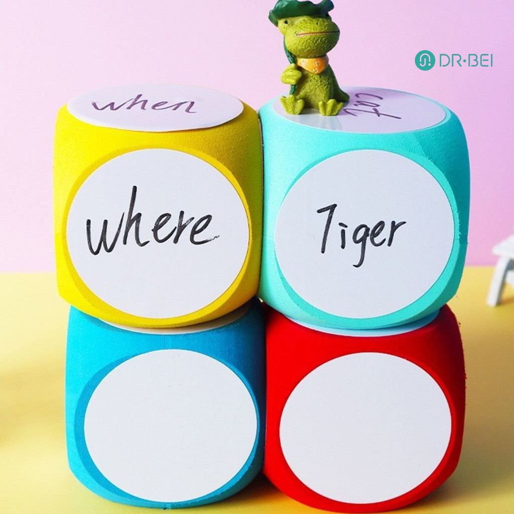 Dr.bei Erasable EVA ลูกเต๋ายักษ์โฟมเกม Cube แห้งขนาดใหญ่ลบบล็อก Writable เล่นลูกเต๋า Prop เด็กของเล่นเพื่อการศึกษา
