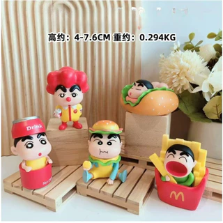 💥 จัดส่งจากประเทศไทย 💥5 ชิ้น/เซ็ต Crayon Shin chan คอสเพลย์ McDonald Hamburg Coke อะนิเมะรูป COD สต็อกรูปตุ๊กตาของเล่นสําหรับของขวัญเด็กคอลเลกชันเครื่องประดับรถบ้านเค้กตกแต่ง Gac