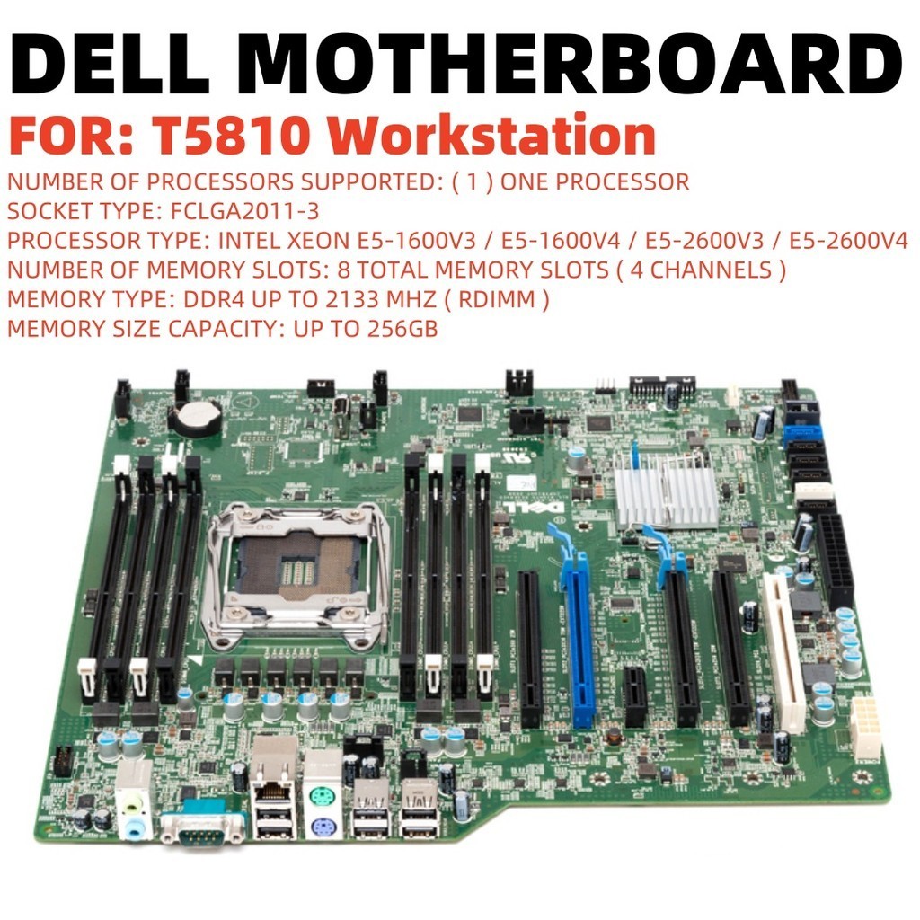 DELL Precision T5810 Workstation เมนบอร์ด LGA 2011 ซ็อกเก็ต WR1RF K240Y HHV7N 0WR1RF 0K240Y 0HHV7N