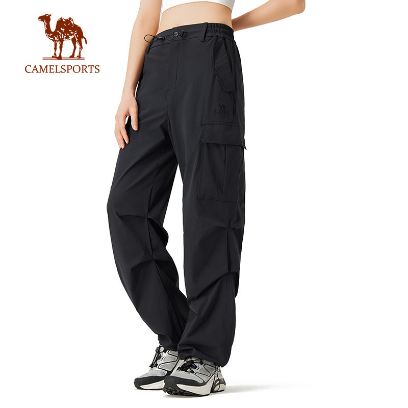 CAMEL SPORTS Quick-Drying Overalls กางเกงขากว้างทรงหลวมสไตล์คู่รักสําหรับการเดินป่ากลางแจ้ง