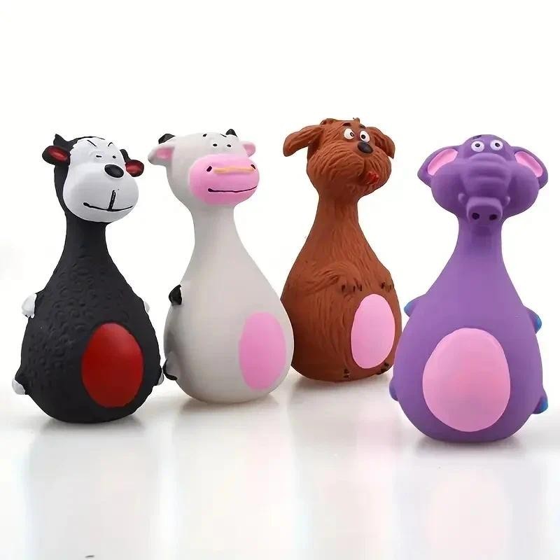 ยางนุ่ม Chewy ของเล่นสี่รูปแบบ Squeaky Interactive โยนเกมน่ารักและสนุกเหมาะสําหรับสุนัขขนาดเล็กและขนาดกลาง