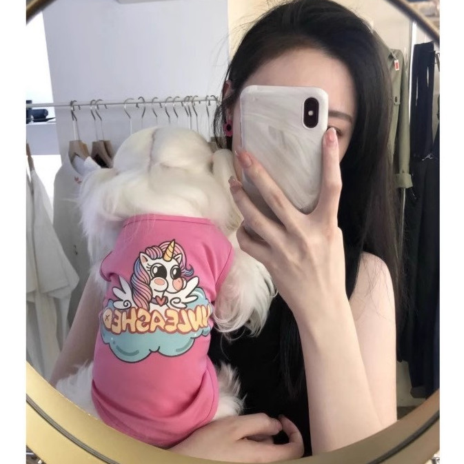 เกาหลีเกาหลีอินลูกแมวเสื้อกั๊กแขนกุดฤดูร้อนน่ารักระบายอากาศสัตว์เลี้ยงแขนสั้นแมวสุนัขเสื้อผ้า