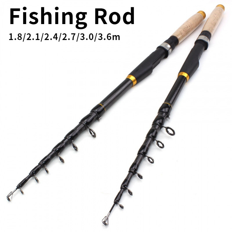 คาร์บอน Fibre เบ็ดตกปลาสั้นพิเศษน้ําหนักเบาหดตัว Sea Rod Lua 1.8/2.1/2.4/2.7/3.0/3.6 M
