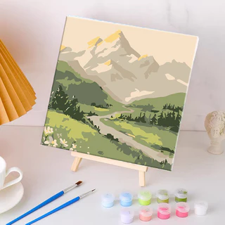 ระบายสีตามตัวเลข DiY ภาพวาดระบายสีตามตัวเลข ระบายสีตามเลข ภาพวาดสีน้ำมันดิจิตอลใส่กรอบ20X20ซม ของขวัญ DIYดภาพวาดตกแต่งผน