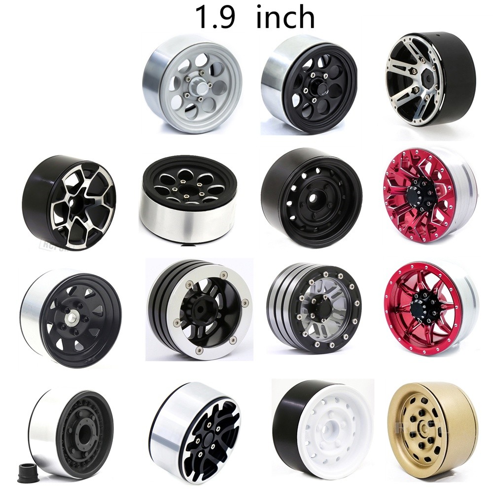 4pcs 1.9 นิ้วโลหะ Beadlock ล้อขอบ Hub สําหรับ 1/10 RC รถ Rock Crawler Axial SCX10 D90 90046 TRX4 TRX6 KM2 TF2 Yikong