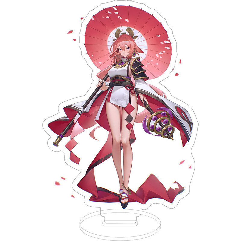 พวงกุญแจ โมเดลสแตนดี้ อะนิเมะ Genshin Impact ตัวละคร Yae Miko ของตกแต่งโต๊ะเรียน