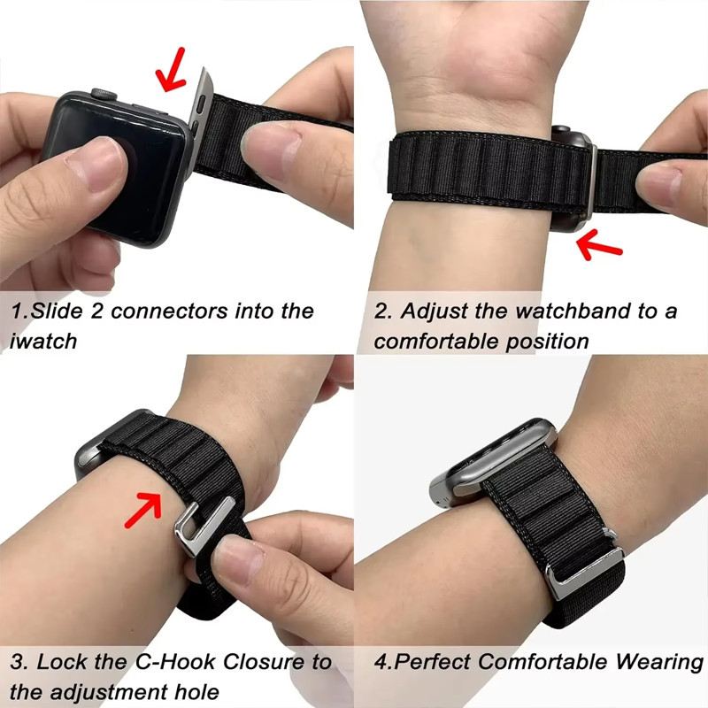 กีฬาสูงภูเขากลับไนล่อนสายคล้องคอ for Iwatch Ultra/SE 3 2 49 มม. Apple Watch Series 11 10 9 8 7 6 5 46 42 45 41 44 40มม. ราคา ถูกที่สุด ดีลบีเคเค แกลเลอรีภาพที่ 9
