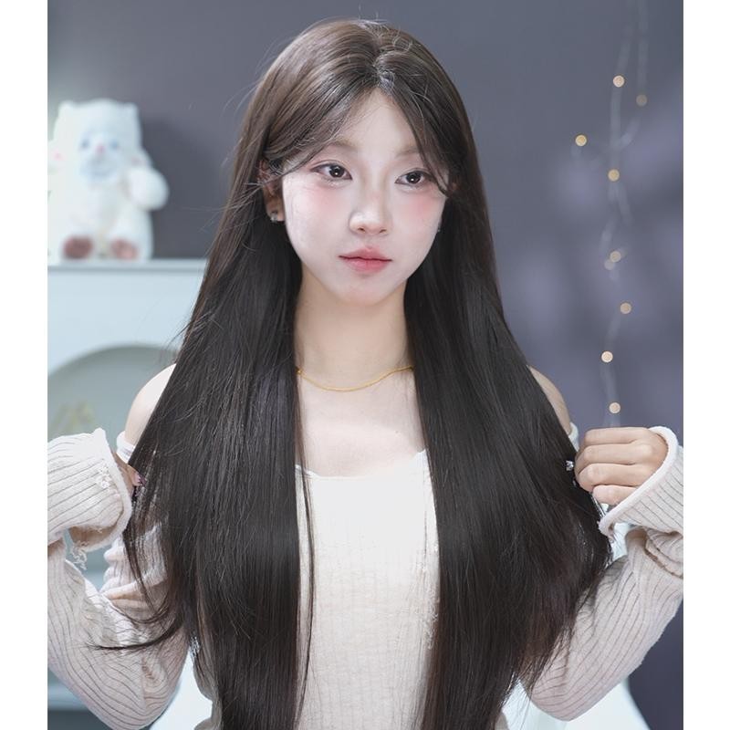วิกผมตรงกึ่งทอมือสีน้ำตาลช็อคโกแลต (ยาว 75 cm) *รุ่นที่ 5 นวัตกรรมใหม่ล่าสุด* GDS Wigs