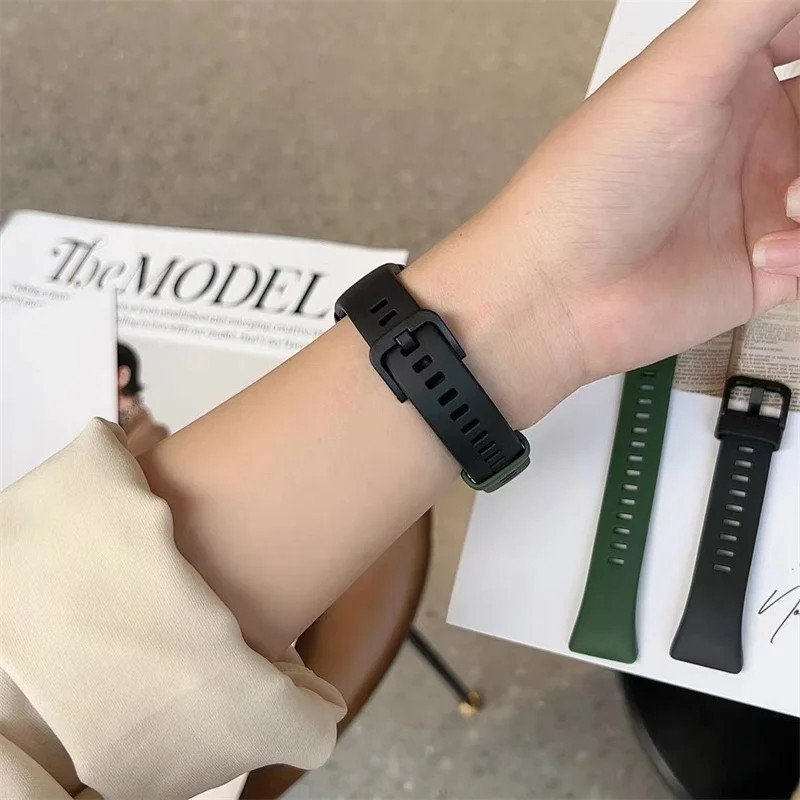 สายรัด for Huawei Band 10 / Huawei Band 9 8 ซิลิโคนกีฬาเปลี่ยนสายรัดยาง for Smartwatch Huawei Band 10 9 8 NFC - รูปที่ 3