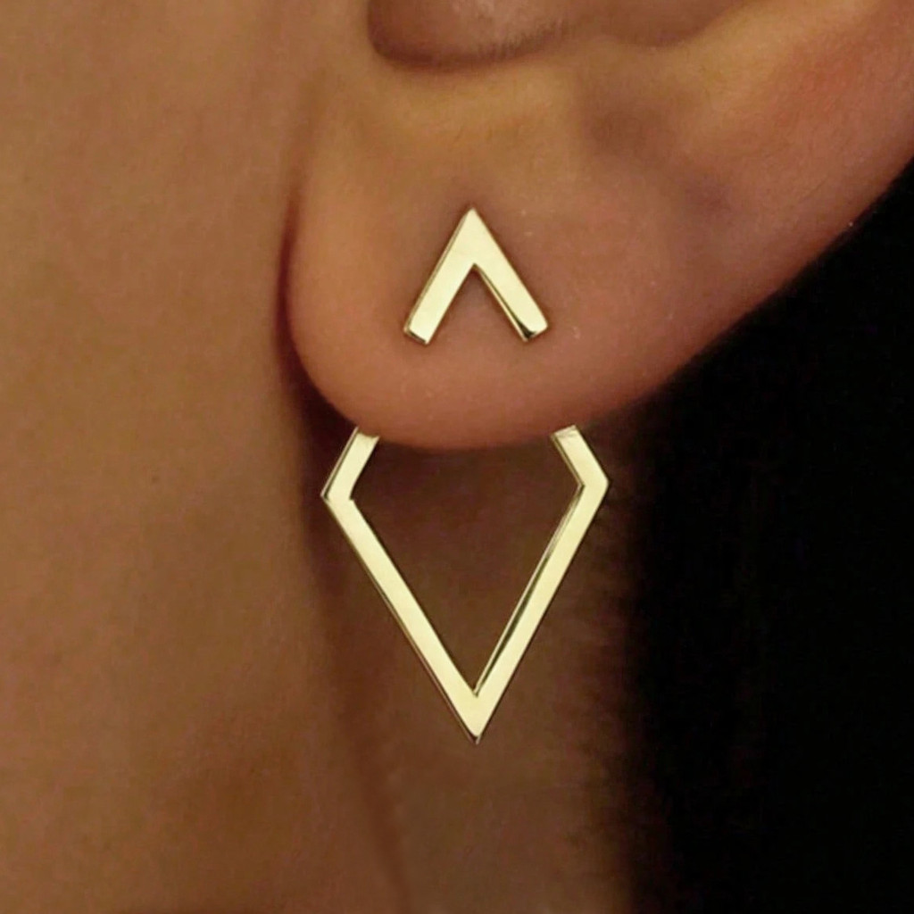 สไตล์สแตนเลส Hollow Rhombic Stud ต่างหูสําหรับผู้หญิง Minimalist เรขาคณิตแฟชั่นเครื่องประดับอุปกรณ์เสริมของขวัญ Party