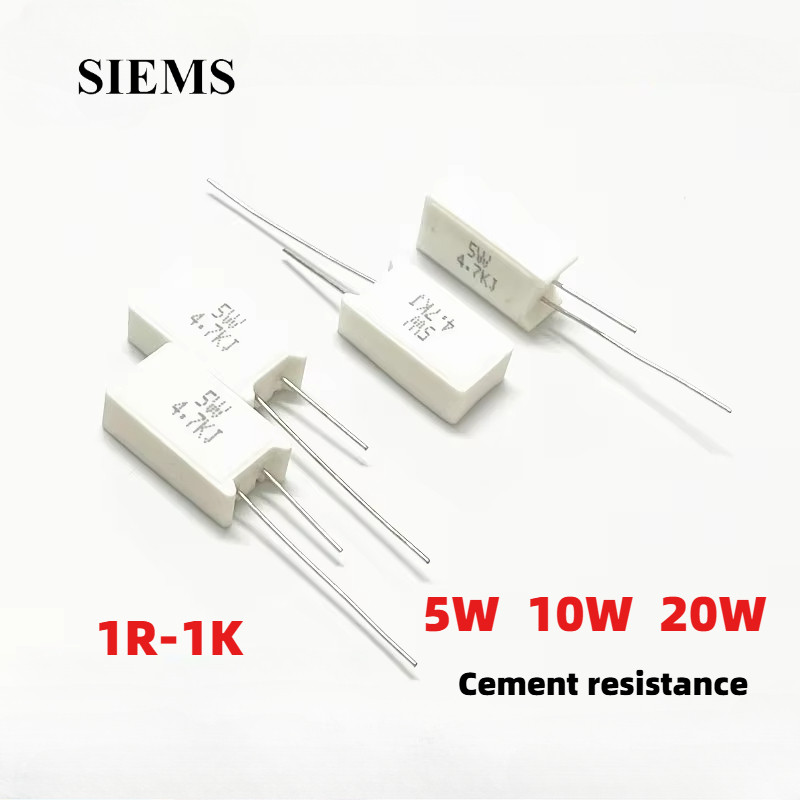 2/5 ชิ้น RX27 ตัวต้านทานซีเมนต์แนวตั้ง 5W 10W 20W 1R-1K ตัวต้านทานซีเมนต์โอห์ม
