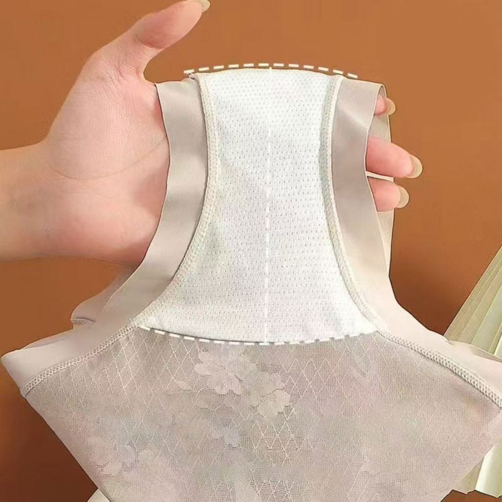 Zxyouping ผ้าไหมน้ําแข็งเซ็กซี่ระบายอากาศกางเกงชั้นในลูกไม้โปร่งใส,กางเกงลูกไม้ไร้รอยต่อ,กางเกงต้านเชื้อแบคทีเรีย,กางเกงเอวกลางชุดชั้นในขนา - รูปที่ 4