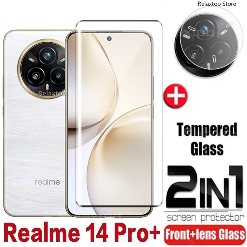 Realme 14 Pro+ 5G 2in1 กระจกนิรภัย 3D โค้ง ปกป้องเลนส์กล้องและหน้าจอ รุ่น 14 Pro Plus 14X