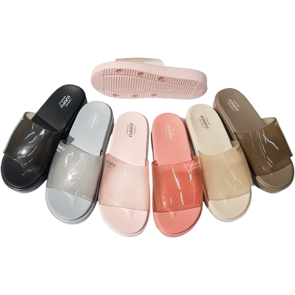 BLO Luofu รองเท้าแตะยางเยลลี่ใสผู้หญิง E7199A2T-6BW (N3)