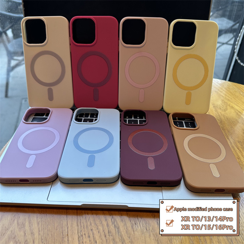สำหรับ iPhone XR 15/16 Pro Ultimate Edition เคสซิลิโคนนุ่มแบบแม่เหล็กที่ให้สัมผัสผิวแบบด้าน สำหรับ XR 13/14 Pro เคสโทรศัพท์บางพิเศษสำหรับผู้ชายและผู้หญิง