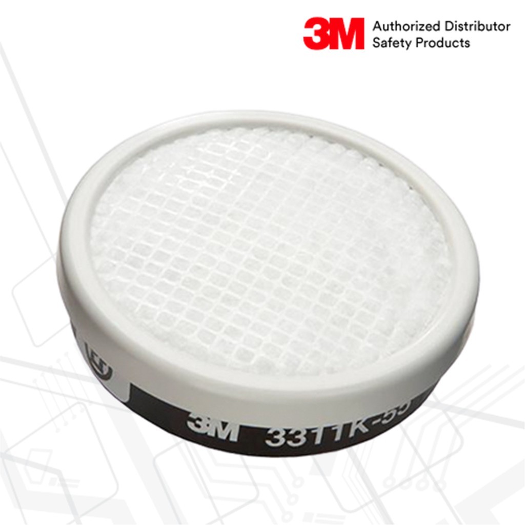 3M™ 3311K-55 ตลับกรองไอระเหยสารตัวทำละลาย ขนาด 55 ซี.ซี.  พร้อมแผ่นกรองฝุ่น ละออง
