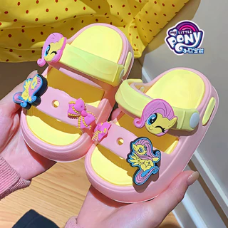 XIXITIAO My Little Pony รองเท้าแตะสายรัดคู่ผู้หญิงฤดูร้อนสวมใส่ด้านนอกรองเท้าแตะชายหาด