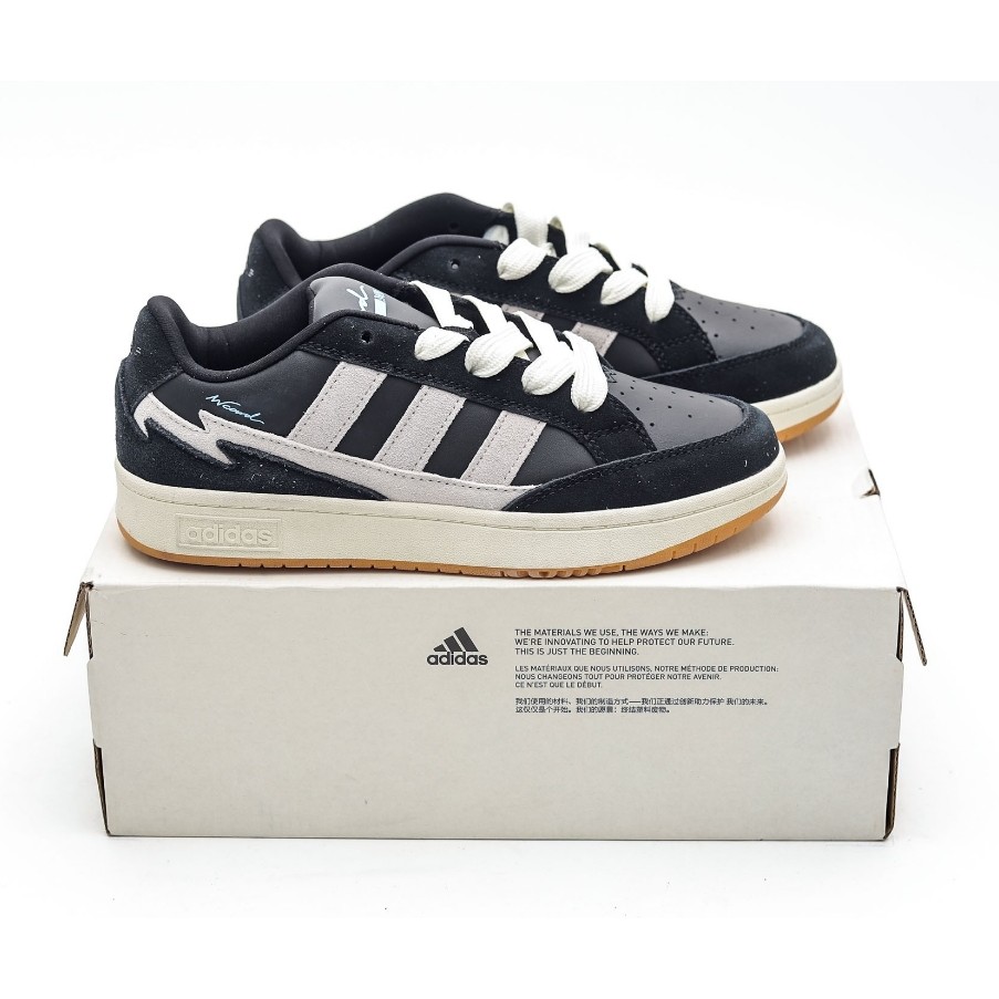 รองเท้าสเก็ตบอร์ด Adidas W card adv แบบหุ้มข้อต่ำ สีขาว/ดำ if0585