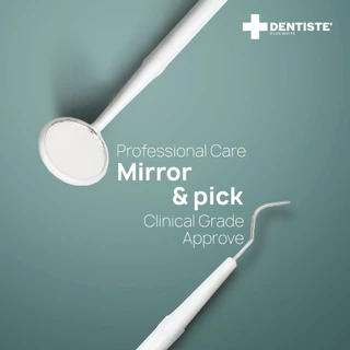 Dentiste' Mirror+Pick เครื่องมือตรวจฟันและเหงือก ประกอบด้วยกระจกด้ามยาว อุปกรณ์ทำความสะอาดปลายแหลม Stainless เดนทิสเต้