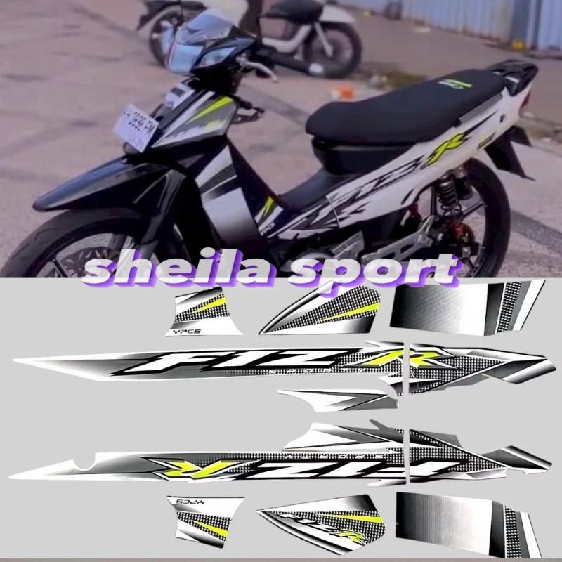 รายชื่อสติ๊กเกอร์ HIJAU Striping les Yamaha fizr fiz r f1z r f1zr 2004 สีดําสีเขียว variation คุณภาพ