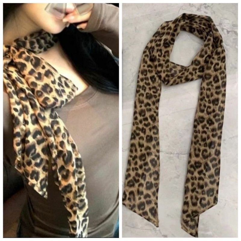 นกกางเขนผ้าพันคอลายจุดลายเสือดาวที่บริสุทธิ์และเซ็กซี่ใหม่อเนกประสงค์และทันสมัยความรู้สึกระดับไฮเอนด์สามารถใช้เป็นเข็