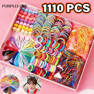 1100pcs/bag Korean Colorful Hair Ties Ins Star Girls Rubber Band Ties Ponytail Hair Accessories Accessories Gift