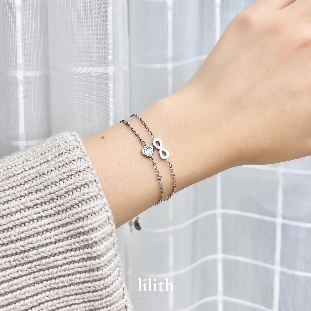 Lilith - Heart stainless bracelet สร้อยข้อมือ ข้อเท้า อินฟินิตี้