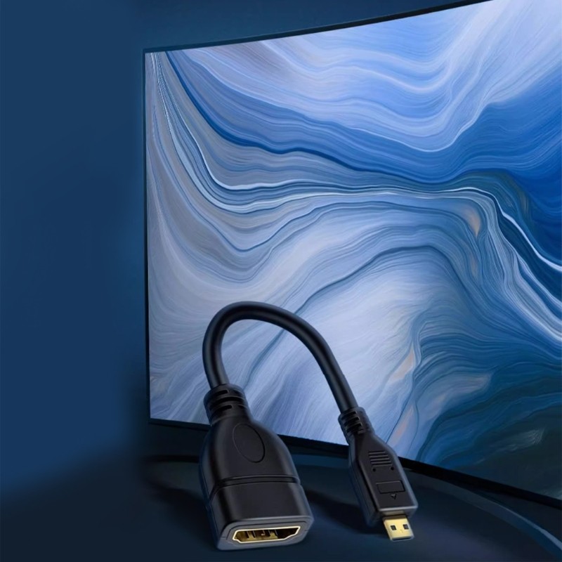 บ้าน อะแดปเตอร์ ไมโครHDMI ชายกับหญิงสําหรับการเชื่อมต่อด้วยสมาร์ทโฟนแท็บเล็ตและอื่นๆ