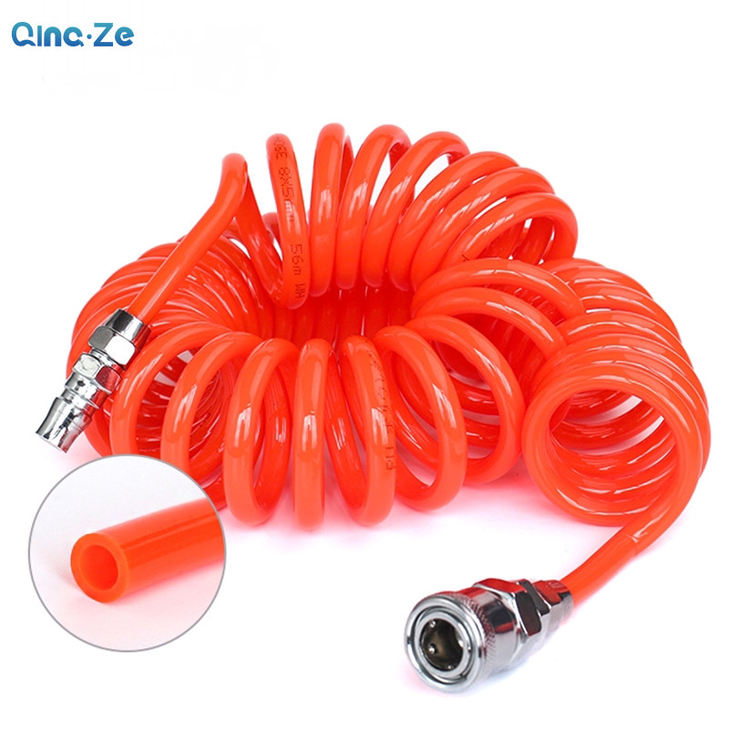 Polyurethane Compressor Spring Hose PU Recoil Air Pipe ท่อหดท่อ 8 มม./10 มม./12 มม.พร้อม PPSP20