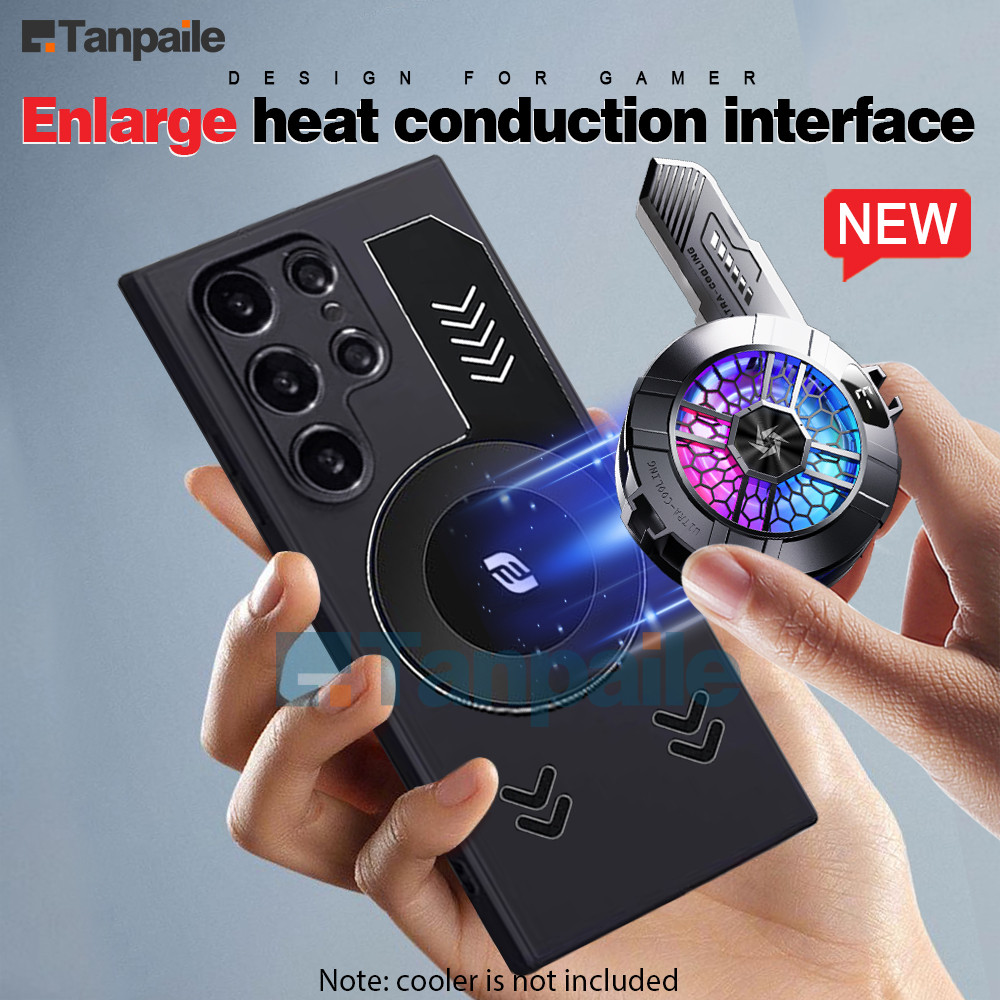 Magnetic Cooling สําหรับ Samsung S25 Ultra S24 S23 S22 S21 S20 FE Lite เคสซิลิโคนนุ่ม กันกระแทก ระบายความร้อน Gaming