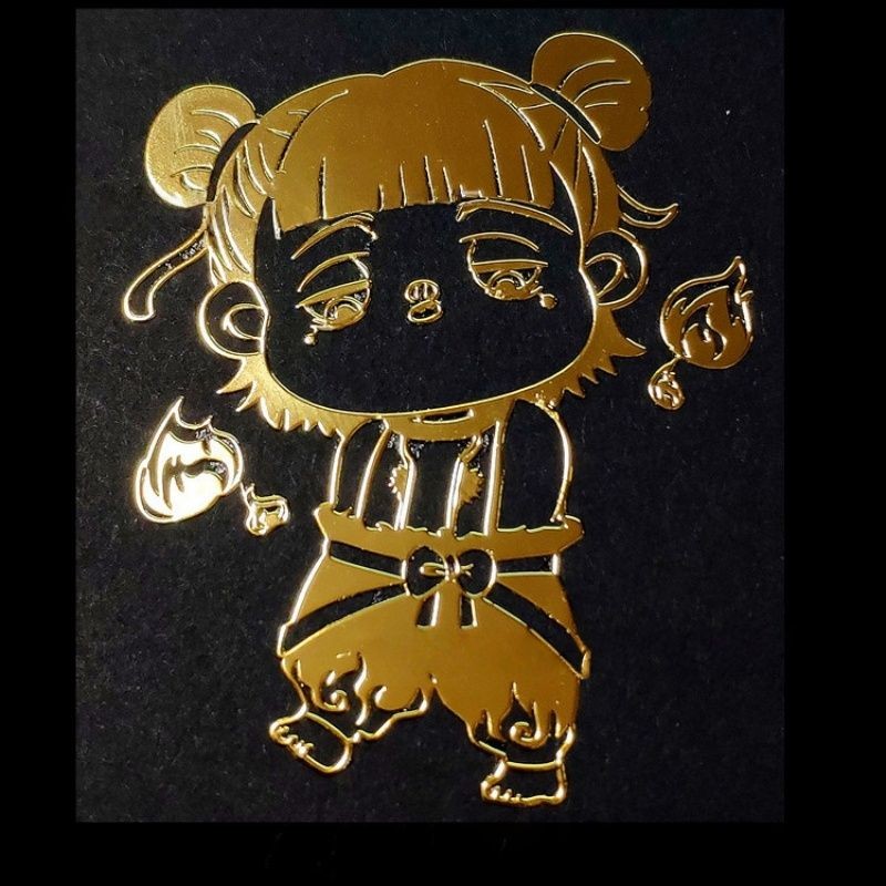 魔童海牙语立体金贴手机平板笔记本机装饰贴Nezha Demon Boy Roars Sea กับคําคมสร้างแรงบันดาลใจสามมิติ Hollow Gold yexiang.my