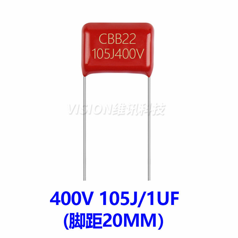 Cbb22/21 ตัวเก็บประจุฟิล์ม 400V 630V 105J Pitch 15MM 20MM 25MM 1UF