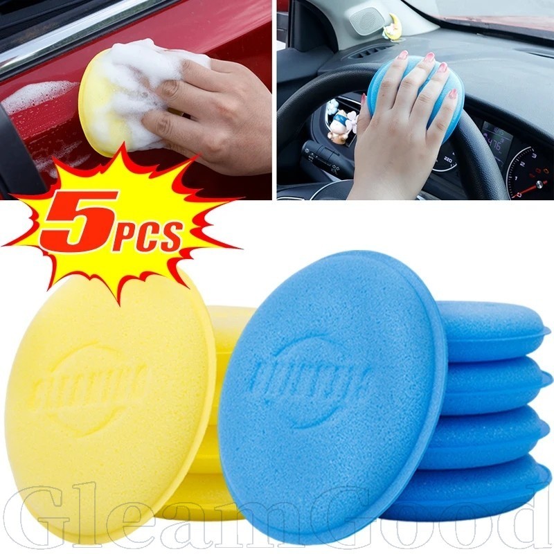 ยางลบฟองน้ํารถยนต์อเนกประสงค์-ด้าน 10.5 ซม. Wax Applicator, แผ่นขัดเงาความเข้มสูงสําหรับรายละเอียดอัตโนมัติและทําความสะอาดภายใน (3 สี) - ทนทาน Dual