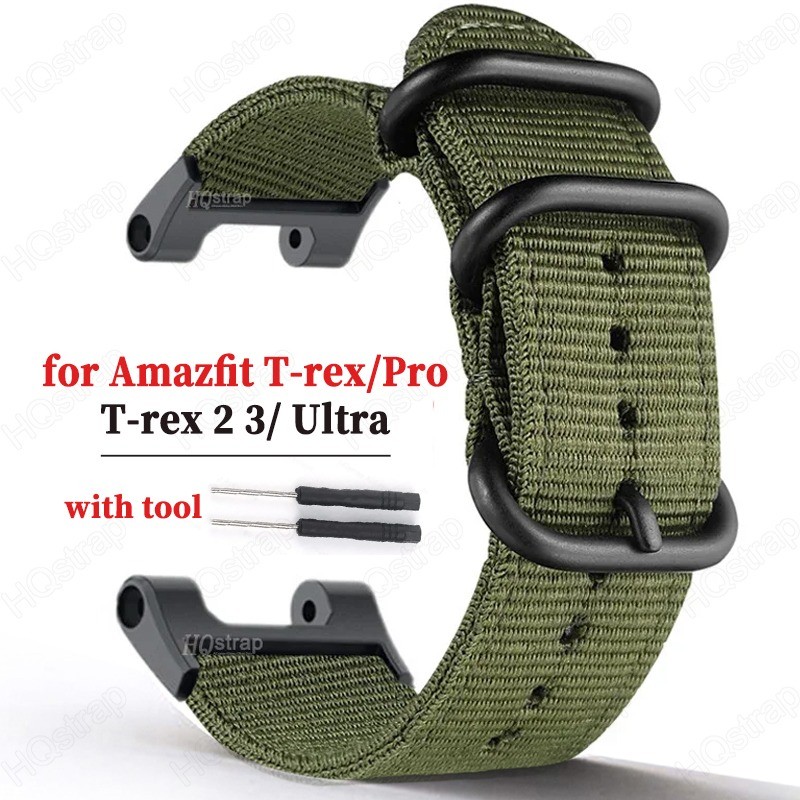 สายไนลอนสําหรับ Huami สําหรับ Amazfit T-rex 2 3 pro สายนาฬิกาสําหรับ Amazfit T-rex Ultra Sport เข็มขัด Smartwatch สร้อยข้อมืออุปกรณ์เสริม
