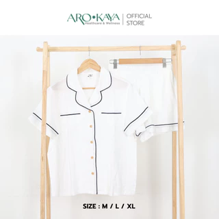 Arokaya Bamboo Nightwear ชุดนอนเยื่อไผ่ เสื้อเชิ้ตและกางเกงขาสั้น ผ้านิ่ม ใส่สบาย รุ่น Shirt&Shorts - AC2506