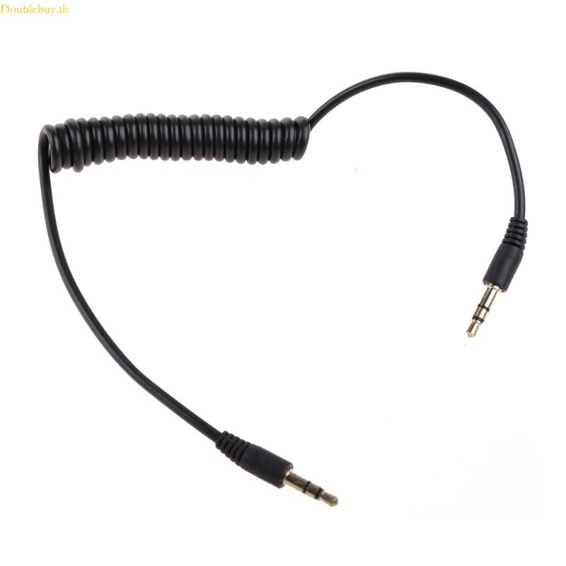 Doublebuy 60CM 23 6in 3 5mm Male to Male Jack Extension Aux Coiled Spiral Cable