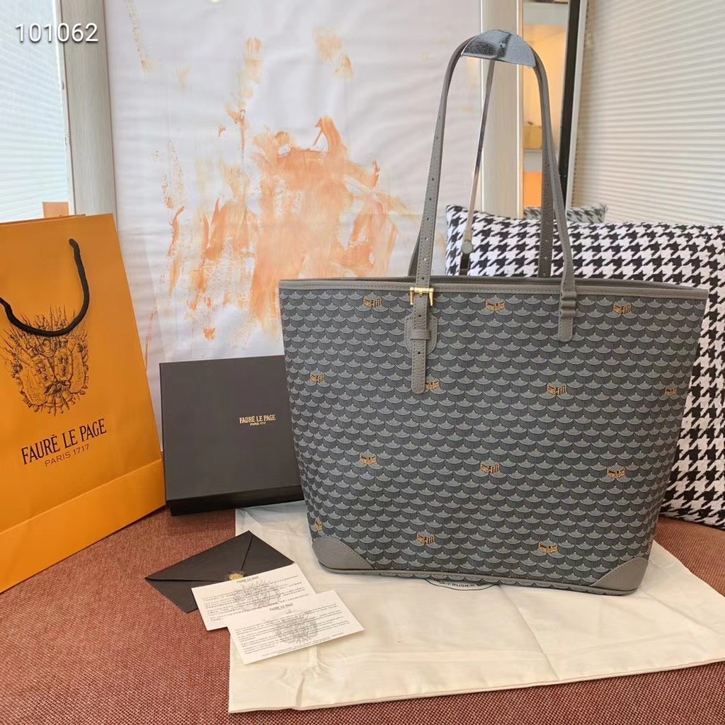 4 สี Faur é Le Page Leather Women Bag Letter Shoulder Shopping Bag Tote Handbag